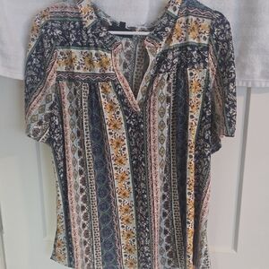 Bohemian Floral Striped Women's Blouse